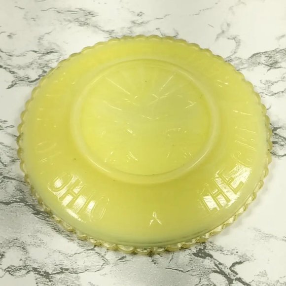 Degenhart Glass Ohio Salt Cellar Saucer Paperweight Trinket Vtg - Picture 4 of 11